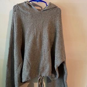 Gray sweater with hood